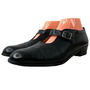 J. Crew Leather Mary Jane Flats in Black Made in Italy Women’s Size 9.5 Narrow